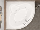 Venzi Grand Tour Esta 60 x 60 corner air & whirlpool bathtub installed in a bathroom