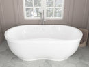 Venzi Velia 35.5 x 71 freestanding air and whirlpool jetted bathtub in a bathroom
