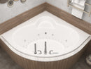 Venzi Grand Tour Esta 60 x 60 corner air & whirlpool bathtub installed in a bathroom