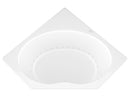 Venzi Luna 60 x 60 corner air jetted bathtub feature graphic