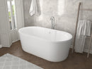 Venzi Padre 33 x 67 freestanding soaking bathtub in a bathroom