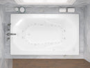 Venzi Irma 36 x 60 rectangular air & whirlpool bathtub installed in a bathroom