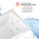 Venzi Madre 30 x 60 front skirted whirlpool bathtub feature graphic