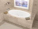 Venzi Vino 44 x 78 oval air & whirlpool bathtub installed in a bathroom
