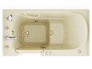 Venzi 32 x 60 walk-in air jetted bathtub, left drain, biscuit, detail view