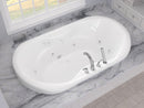 Venzi Aline 41 x 70 oval whirlpool bathtub installed in a bathroom