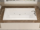 Venzi Villa 42 x 60 rectangular whirlpool bathtub installed in a bathroom