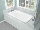Venzi Aesis 32 x 60 rectangular soaking bathtub installed in a bathroom