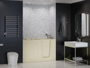 Venzi 32 x 60 walk-in whirlpool and air jetted bathtub, right drain, biscuit in a bathroom
