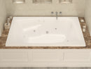Venzi Capri 54 x 72 rectangular air & whirlpool bathtub installed in a bathroom