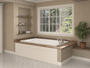 Venzi Villa 30 x 60 rectangular air jetted bathtub installed in a bathroom