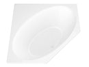 Venzi Stella 60 x 60 corner soaking bathtub feature graphic