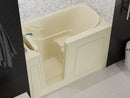 Venzi 32 x 60 walk-in soaking bathtub, left drain, biscuit in a bathroom