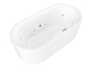 Venzi Grand Tour Padre 33 x 67 freestanding air and whirlpool jetted bathtub feature graphic
