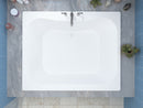 Venzi Flora 40 x 60 rectangular soaking bathtub installed in a bathroom