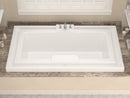 Venzi Celio 46 x 78 endless flow soaking bathtub installed in a bathroom