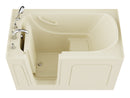 Venzi 32 x 60 walk-in soaking bathtub, left drain, biscuit, detail view