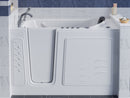 Venzi 30 x 60 walk-in whirlpool and air jetted bathtub, left drain, white in a bathroom