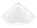 Venzi Tovila 60 x 60 corner whirlpool bathtub feature graphic