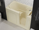 Venzi 32 x 60 walk-in soaking bathtub, right drain, biscuit in a bathroom