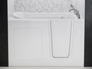 Venzi 32 x 60 walk-in soaking bathtub, right drain, white in a bathroom
