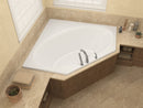 Venzi Stella 60 x 60 corner soaking bathtub installed in a bathroom