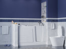 Venzi 30 x 60 walk-in whirlpool and air jetted bathtub, right drain, white in a bathroom