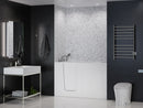Venzi 32 x 60 walk-in soaking bathtub, left drain, white in a bathroom