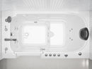 Venzi 32 x 60 walk-in whirlpool and air jetted bathtub, left drain, white in a bathroom