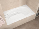 Venzi Talia 42 x 72 rectangular air & whirlpool bathtub installed in a bathroom