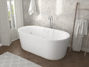 Venzi Padre 33 x 67 freestanding whirlpool bathtub in a bathroom