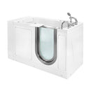 Ella's Bubbles MH3168 Petite Microbubble Therapy Acrylic Walk-In Bathtub with Heated Seat, Right Inward Swing Door, Thermostatic Faucet Set, Dual 2" Drains, 28" x 52" x 38", White