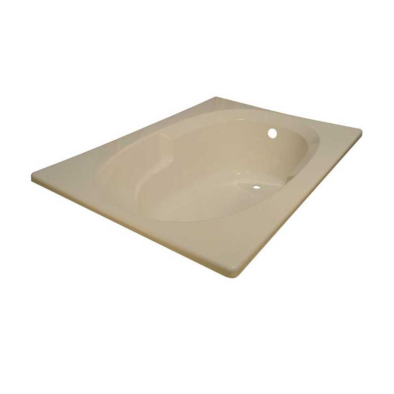Lyons Industries Classic 5 ft. Reversible Drain Heated Soaking Tub in Almond