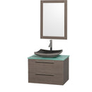 Wyndham Collection Amare 30" Wall-Mounted Bathroom Vanity Set with Vessel Sink - Gray Oak WC-R4100-30-GROAK 5