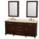 Wyndham Collection Berkeley 72" Double Bathroom Vanity - Dark Chestnut WC-1717-72-DBL-CDK 6