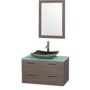 Wyndham Collection Amare 36" Wall-Mounted Bathroom Vanity Set with Vessel Sink - Gray Oak WC-R4100-36-GROAK 3