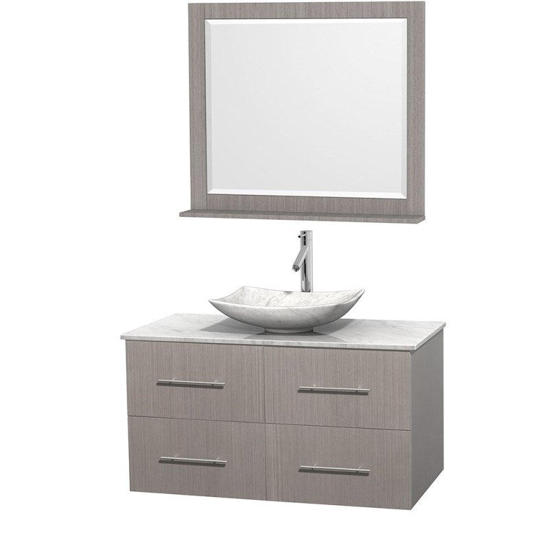 Wyndham Collection Centra 42" Single Bathroom Vanity Set for Vessel Sink - Gray Oak WC-WHE009-42-SGL-VAN-GRO