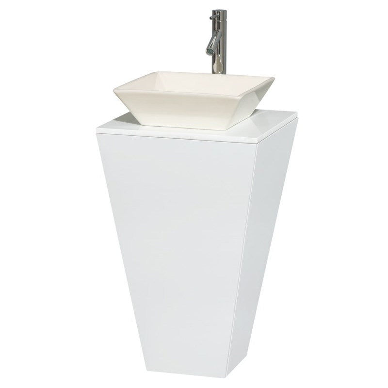 Wyndham Collection Esprit Bathroom Pedestal Vanity Set - Glossy White WC-CS004-20-WHT 4