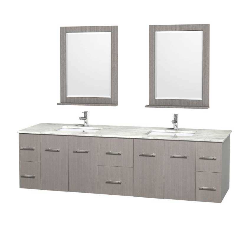 Wyndham Collection Centra 80" Double Bathroom Vanity for Undermount Sinks - Gray Oak WC-WHE009-80-DBL-VAN-GRO-