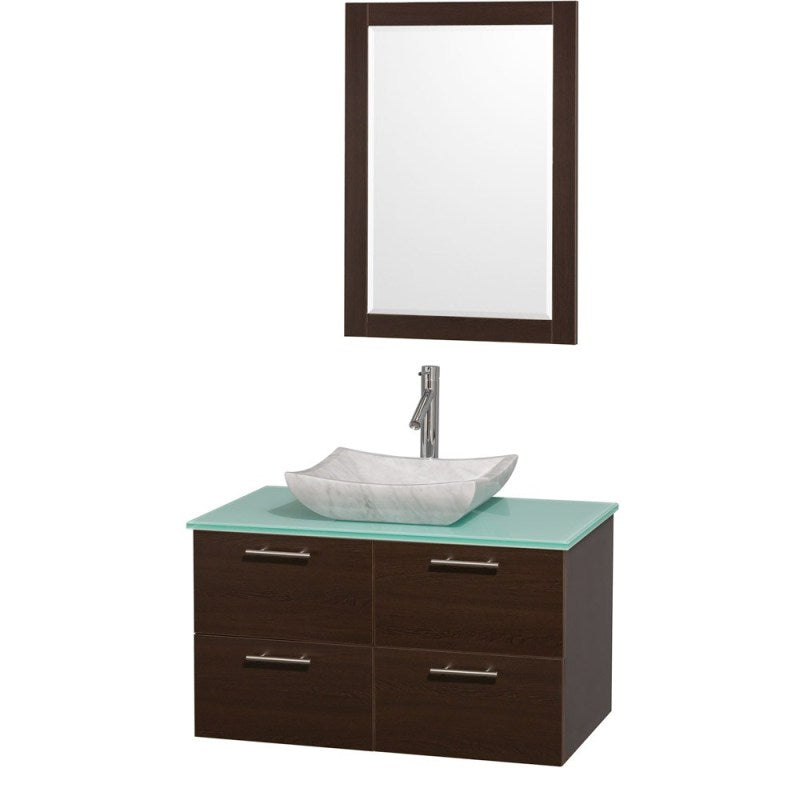 Wyndham Collection Amare 36" Wall-Mounted Bathroom Vanity Set with Vessel Sink - Espresso WC-R4100-36-ESP 5