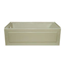 Lyons Industries Linear 5 ft. Left Drain Heated Soaking Tub in Biscuit