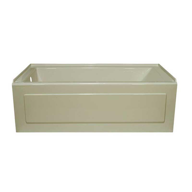 Lyons Industries Linear 5 ft. Left Drain Heated Soaking Tub in Biscuit