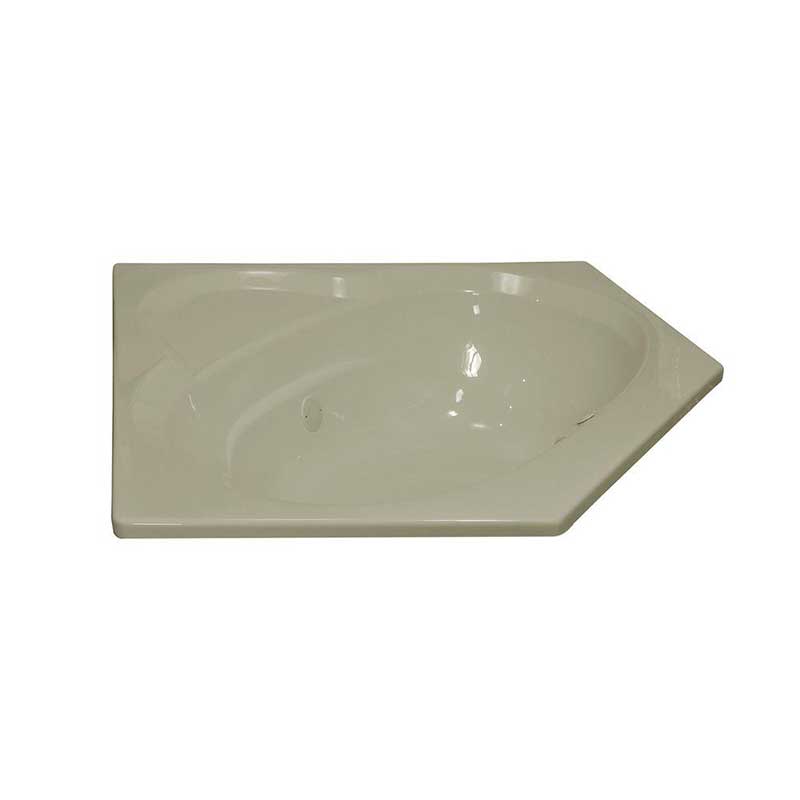 Lyons Industries Classic 5 ft. Corner Front Drain Heated Soaking Tub in Almond