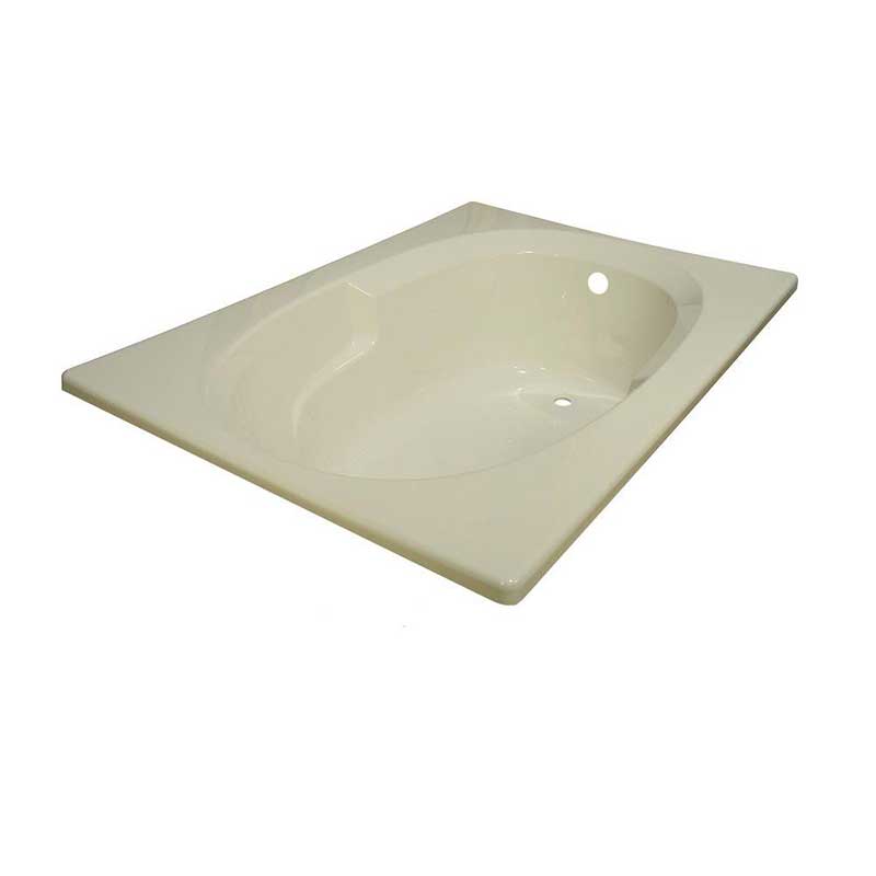 Lyons Industries Classic 5 ft. Reversible Drain Heated Soaking Tub in Biscuit