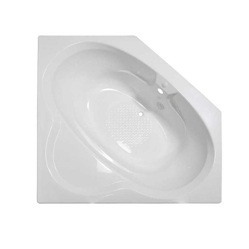 Lyons Industries Classic 5 ft. Corner Front Drain Heated Soaking Tub in White