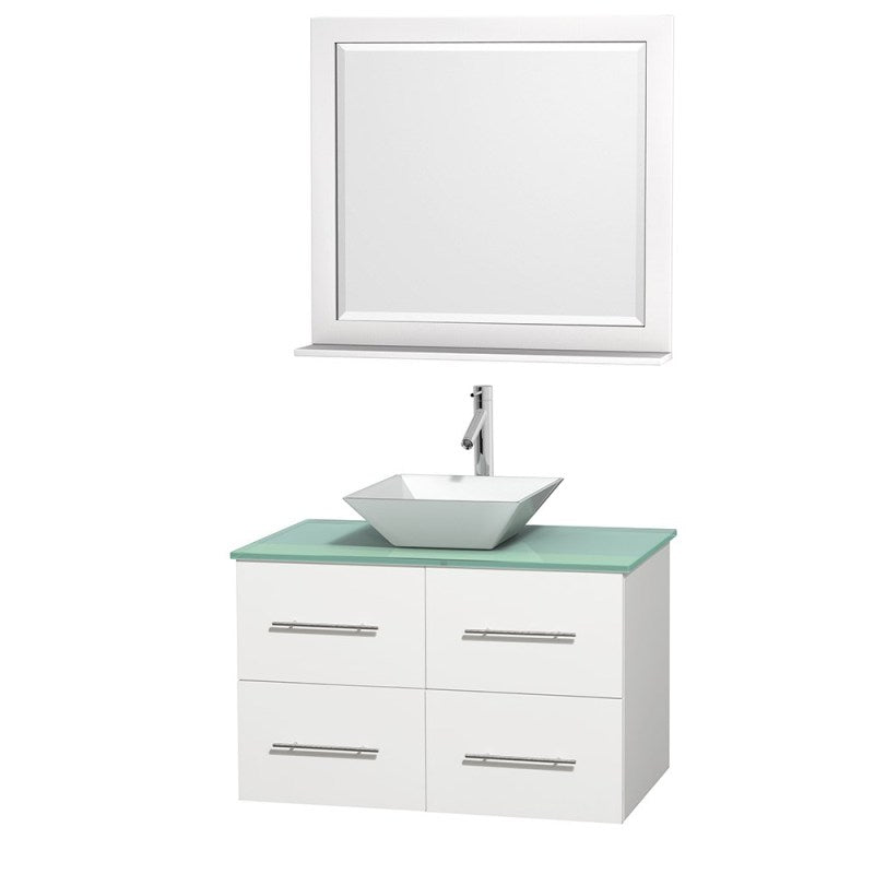 Wyndham Collection Centra 36" Single Bathroom Vanity Set for Vessel Sink - Matte White WC-WHE009-36-SGL-VAN-WHT 2