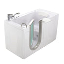 Ella Peitite 28"x52" Acrylic Air and Hydro Massage Walk-In Bathtub with Left Inward Swing Door, 2 Piece Fast Fill Faucet, 2" Dual Drain