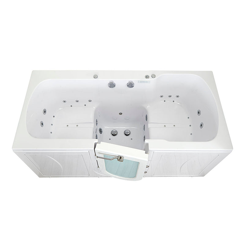 Ella Big4Two 36"x80" Hydro + Air Massage w/ Independent Foot Massage Acrylic Two Seat Walk-In-Bathtub, Left Outswing Door, No Faucet, 2" Dual Drain