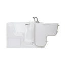 Ella Wheelchair Transfer 36"x55" Acrylic Air and Hydro Massage Walk-In Bathtub with Right Outward Swing Door, 5 Piece Fast Fill Faucet, 2" Dual Drain