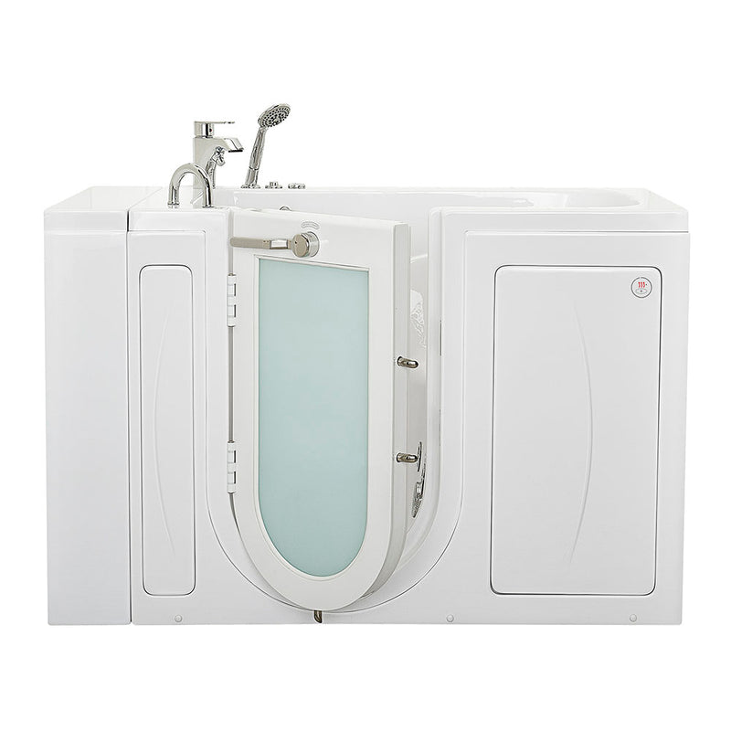 Ella Capri 30"x52" Acrylic Hydro Massage Walk-In Bathtub with Left Outward Swing Door, Heated Seat, 2 Piece Fast Fill Faucet, 2" Dual Drain 9